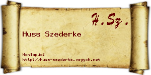 Huss Szederke névjegykártya